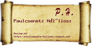 Paulcsenetz Héliosz névjegykártya